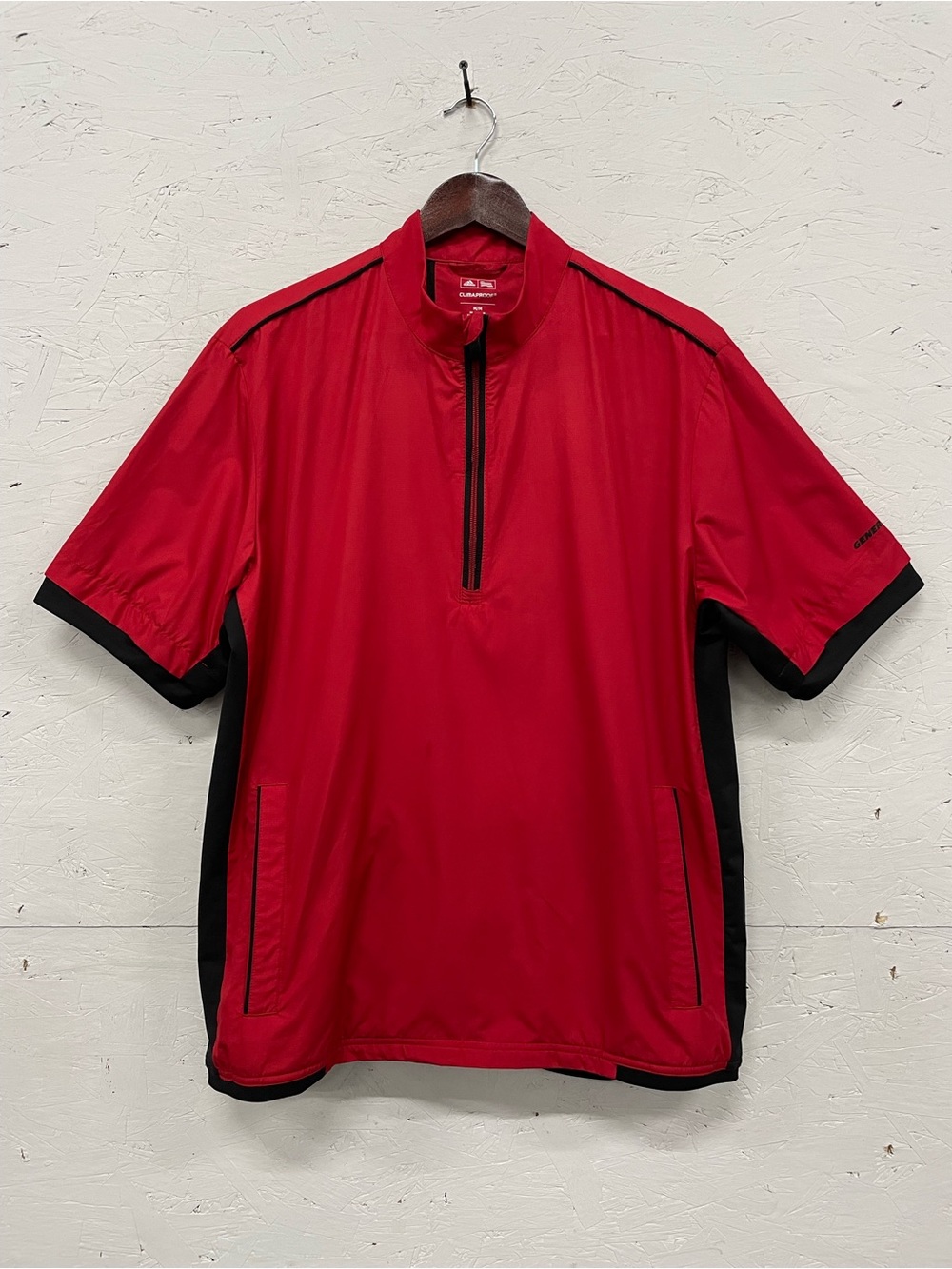 2014 Adidas Golf Short Sleeve Wind Jacket, University Red